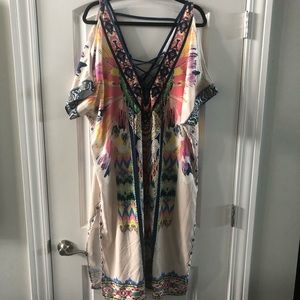 Multicolored Cold Shoulder Dress
